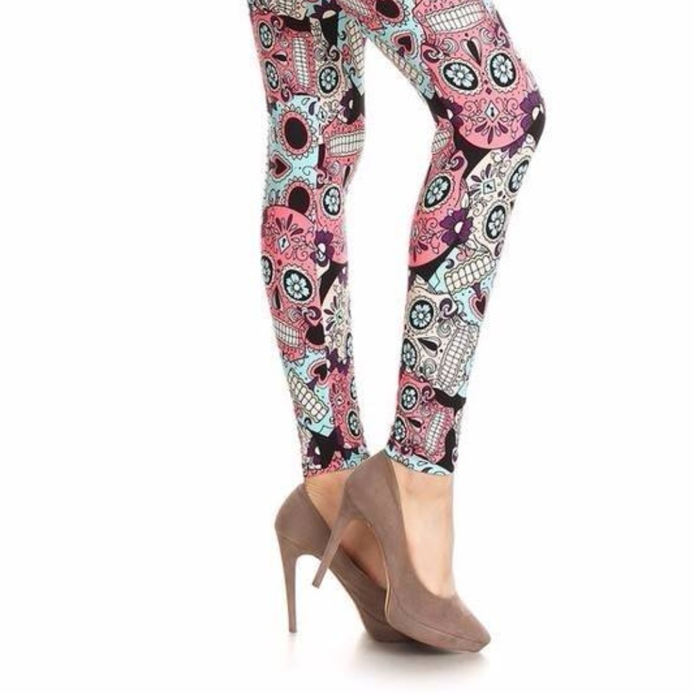 Sugar skull buttery soft leggings - Picture 3 of 6